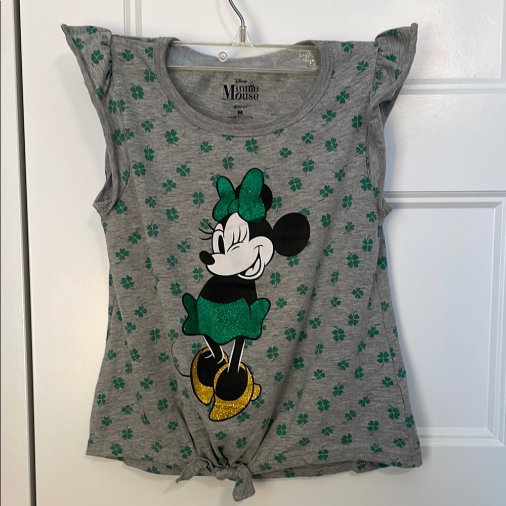 Disney Minnie Mouse Lucky Four Leaf Clover Short Sleeve Tee Size Medium